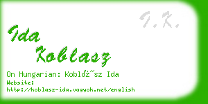 ida koblasz business card